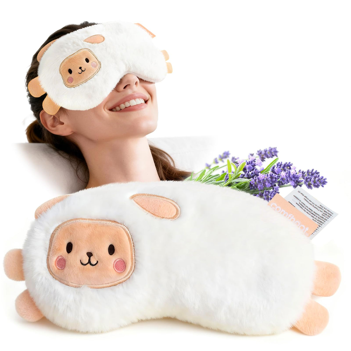 Comfheat: almohada-ojos-lavanda para relajación y descanso suave