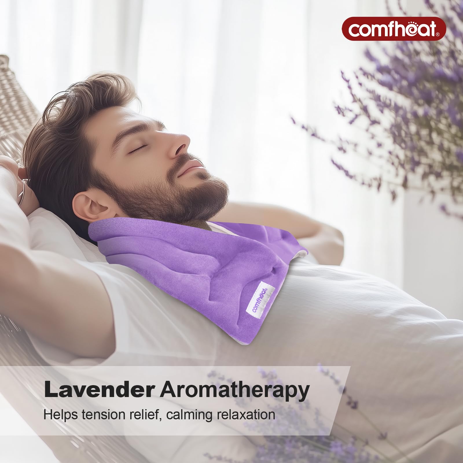 Comfheat calentador cuello uso en microondas que libera calor húmedo