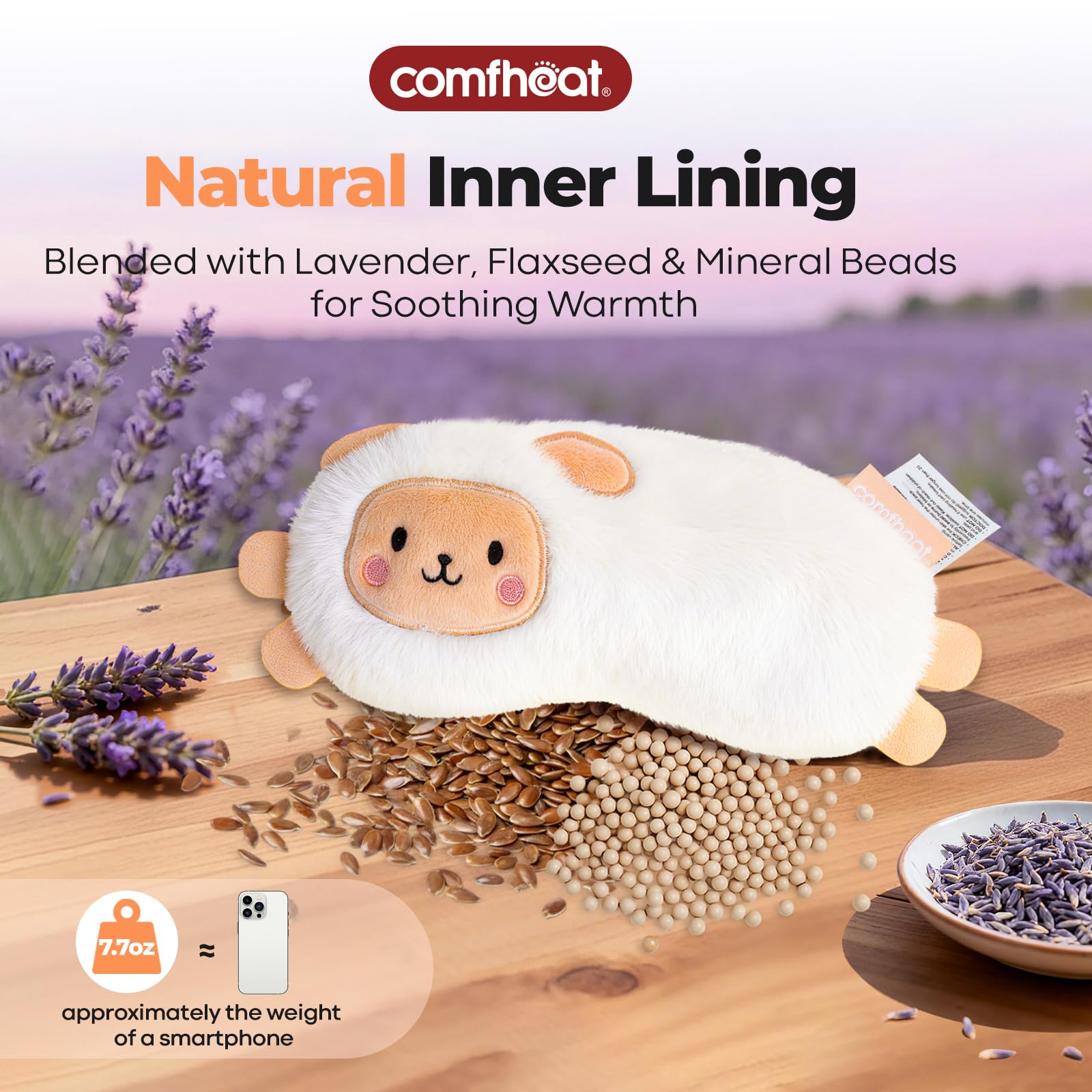 Comfheat: calor-humedecido-ojos-lavanda ofrece calor suave en microondas