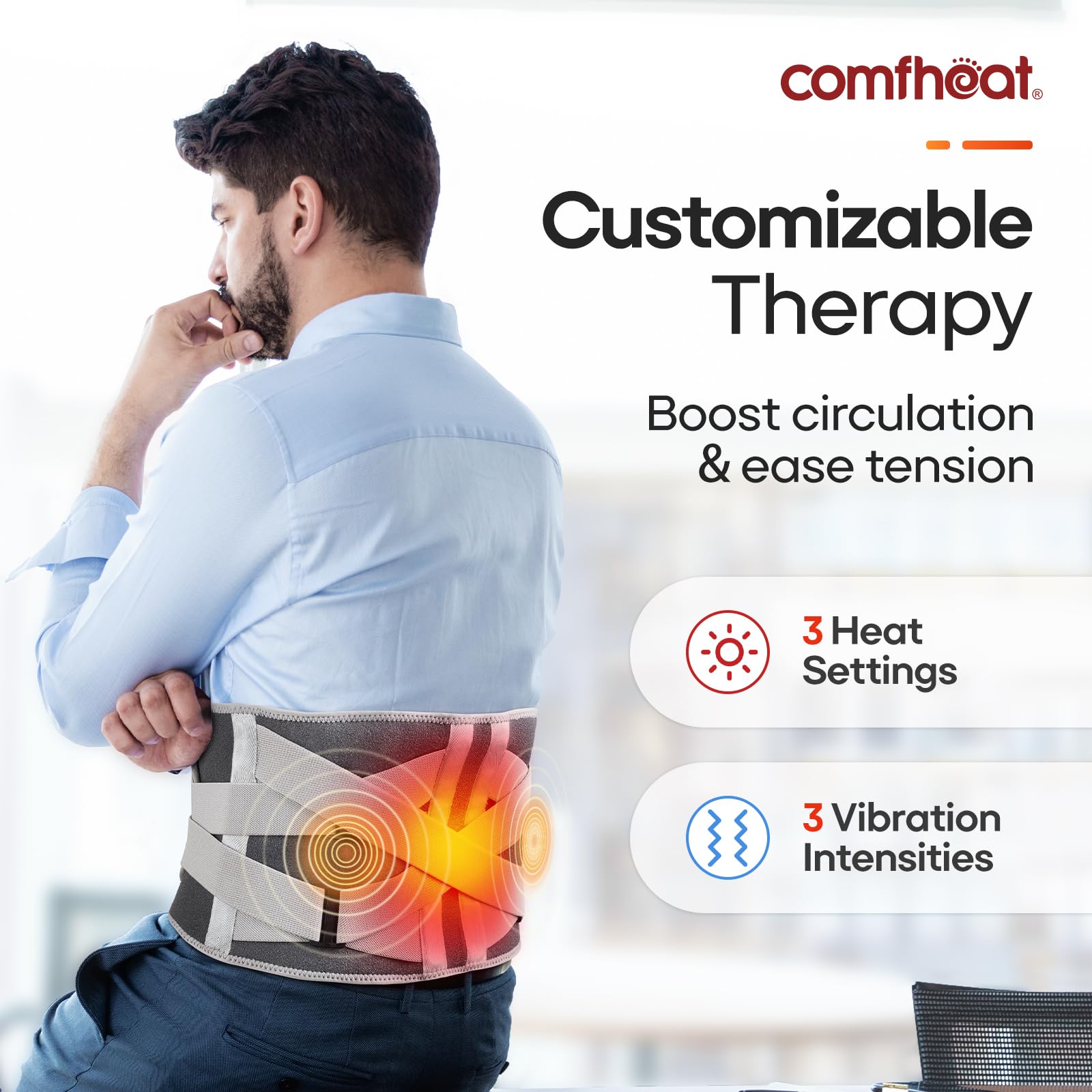 Correas elásticas ajustables de comfheat se adaptan a la cintura