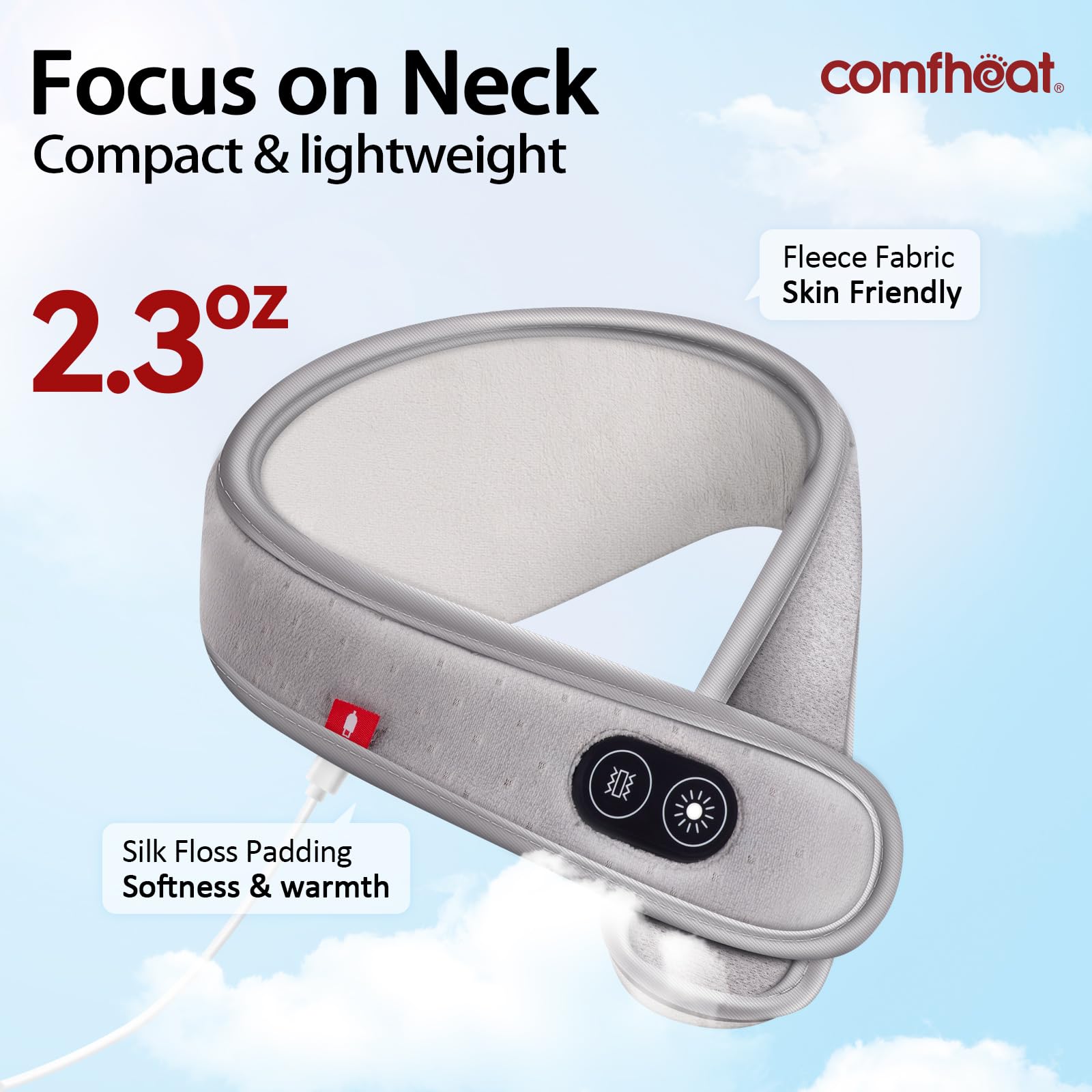 Comfheat diseño ergonómico para mayor comodidad en el cuello.