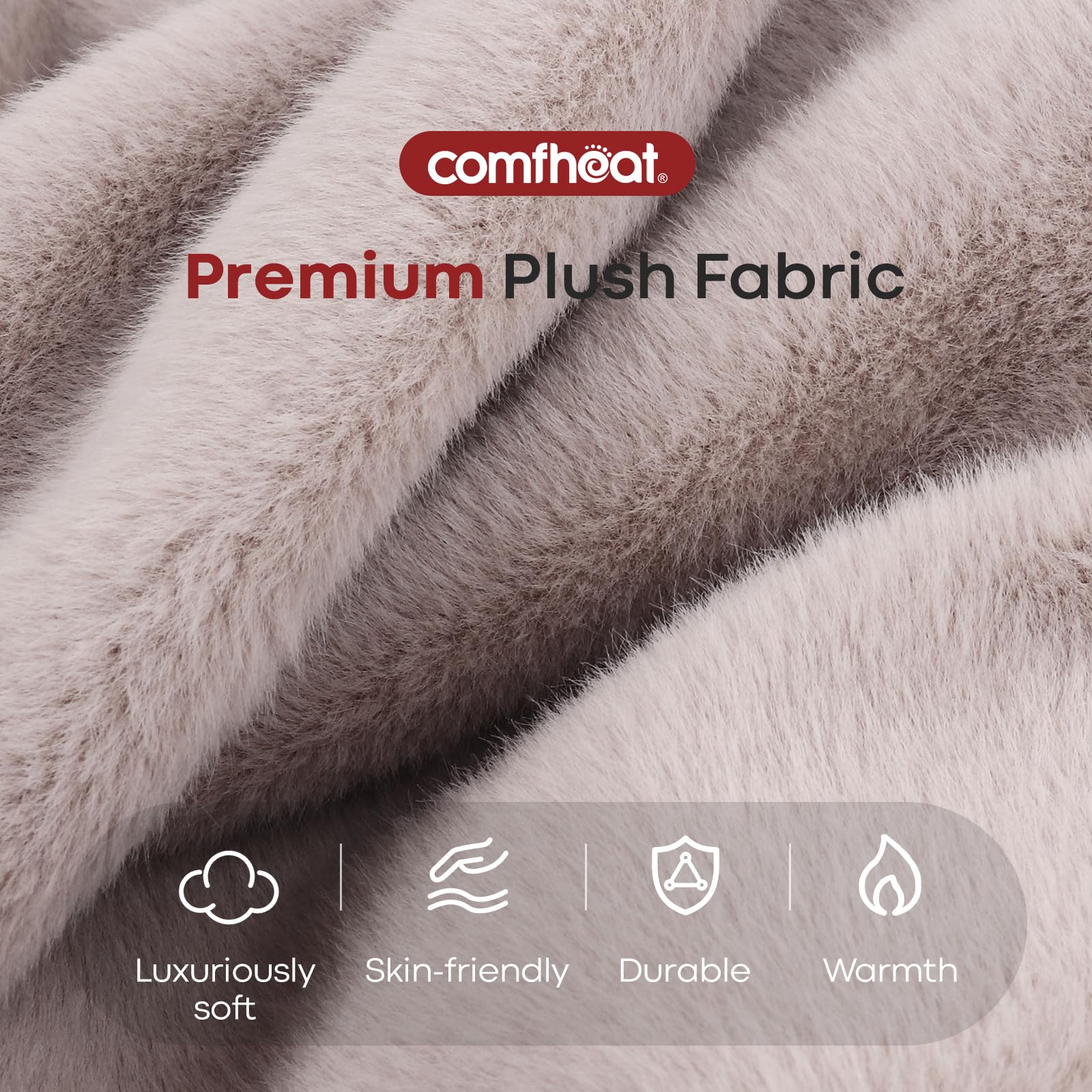 Comfheat suave pelo de conejo sintético para piel sensible