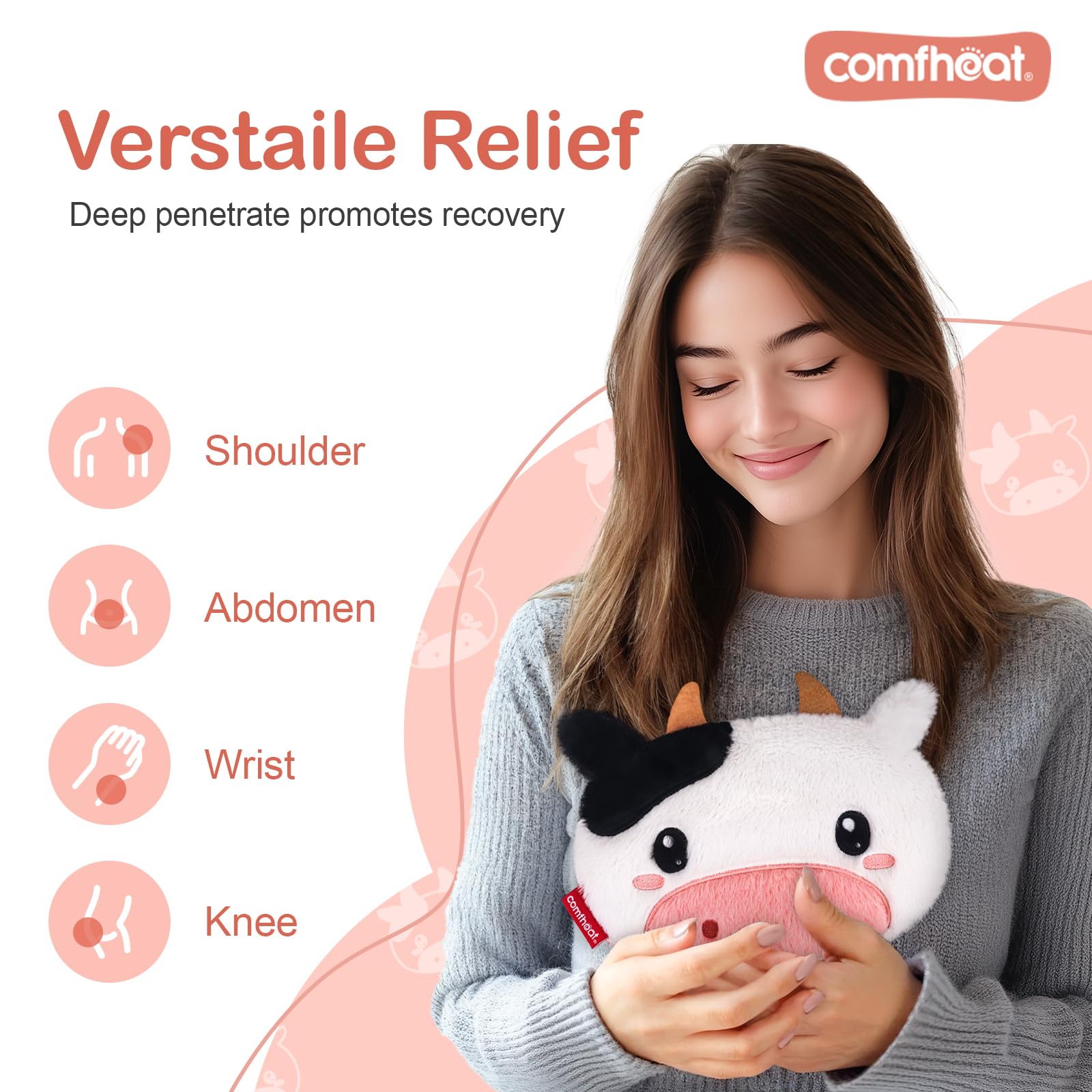 Comfheat Vaca tamaño compacto, ideal para hombros y cuello