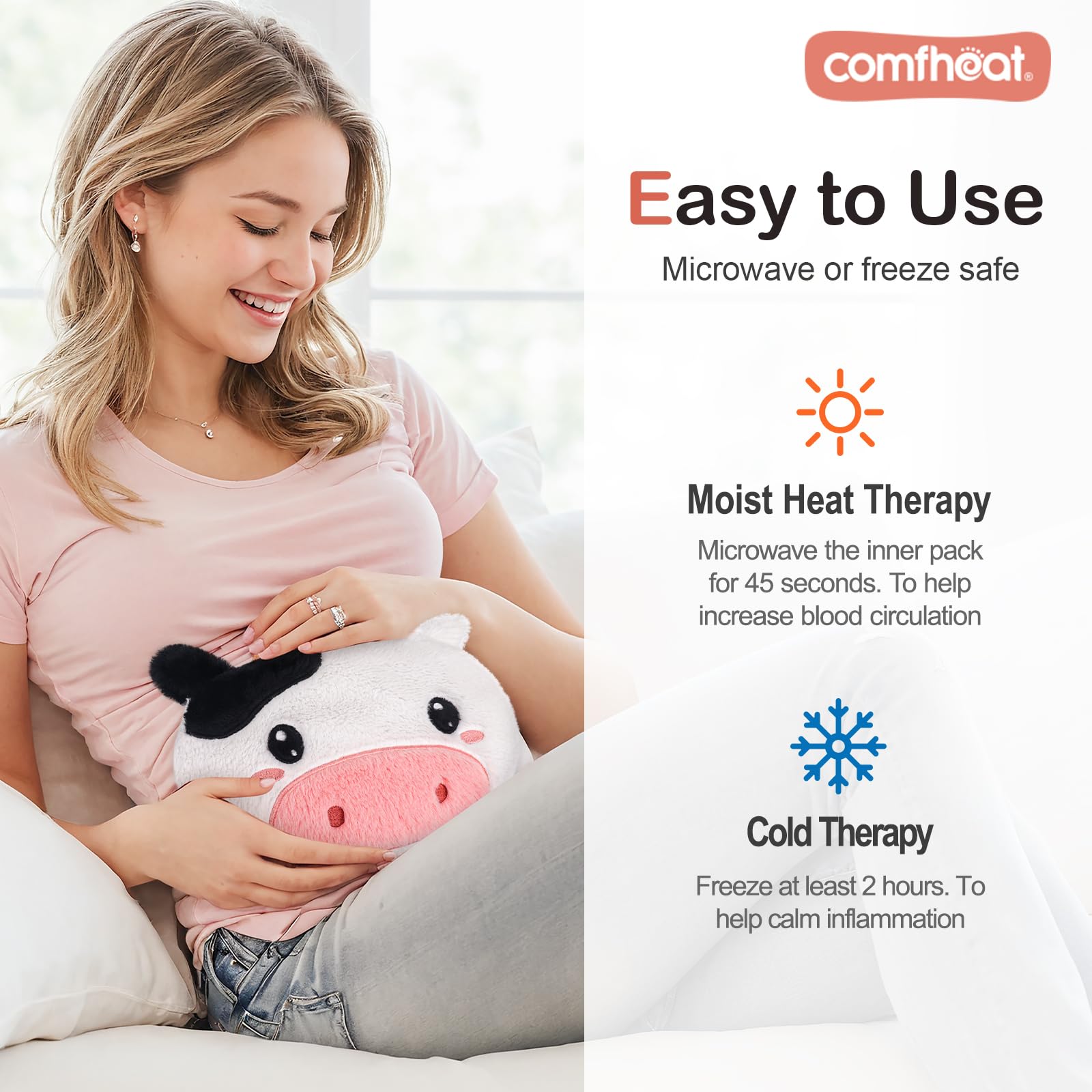 Comfheat Vaca uso en casa, terapia de calor práctica