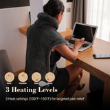 Cobertura amplia de espalda y cintura con COMFIER para calor constante.