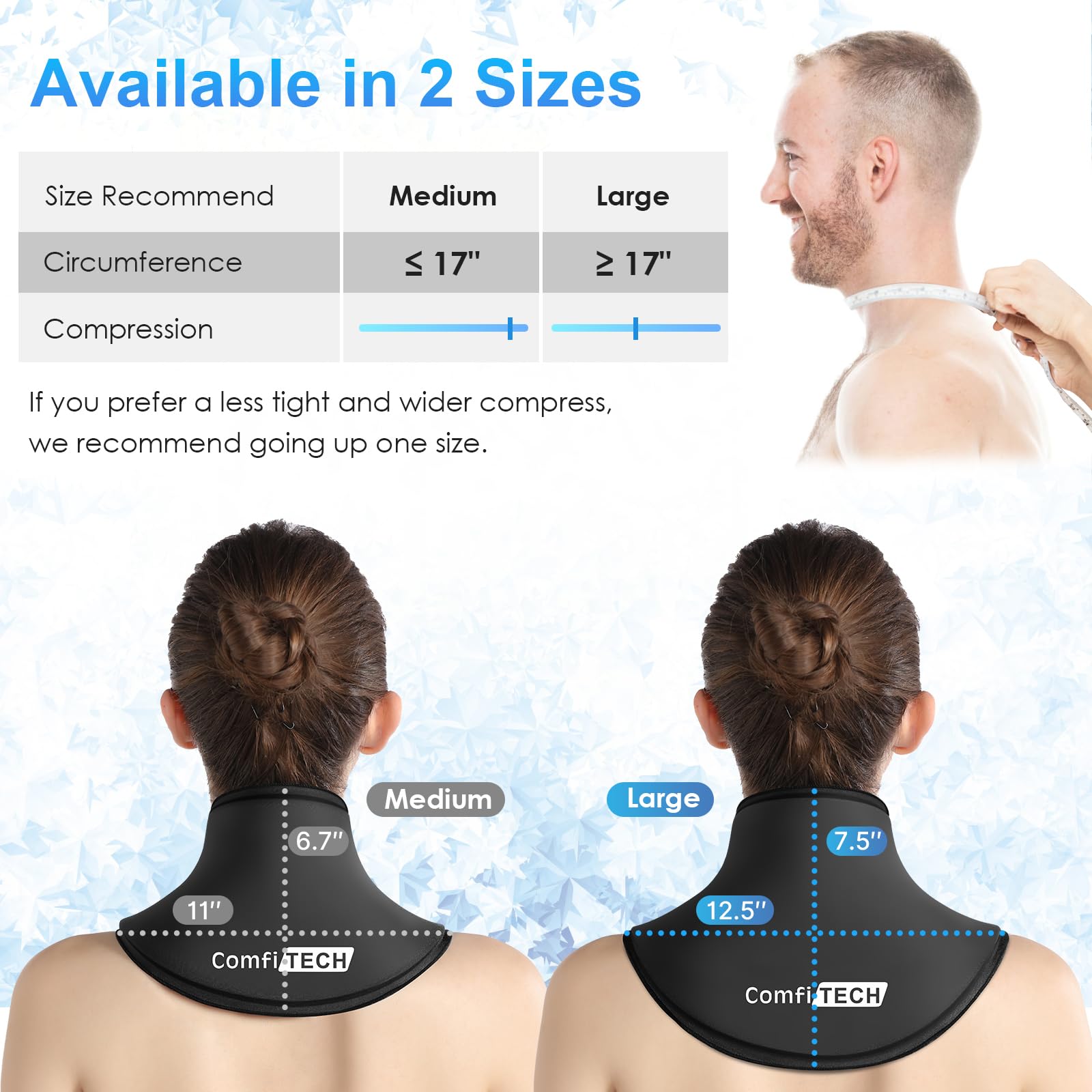ComfiTECH dos tallas de ancho para diferentes cuerpos y mayor comodidad.