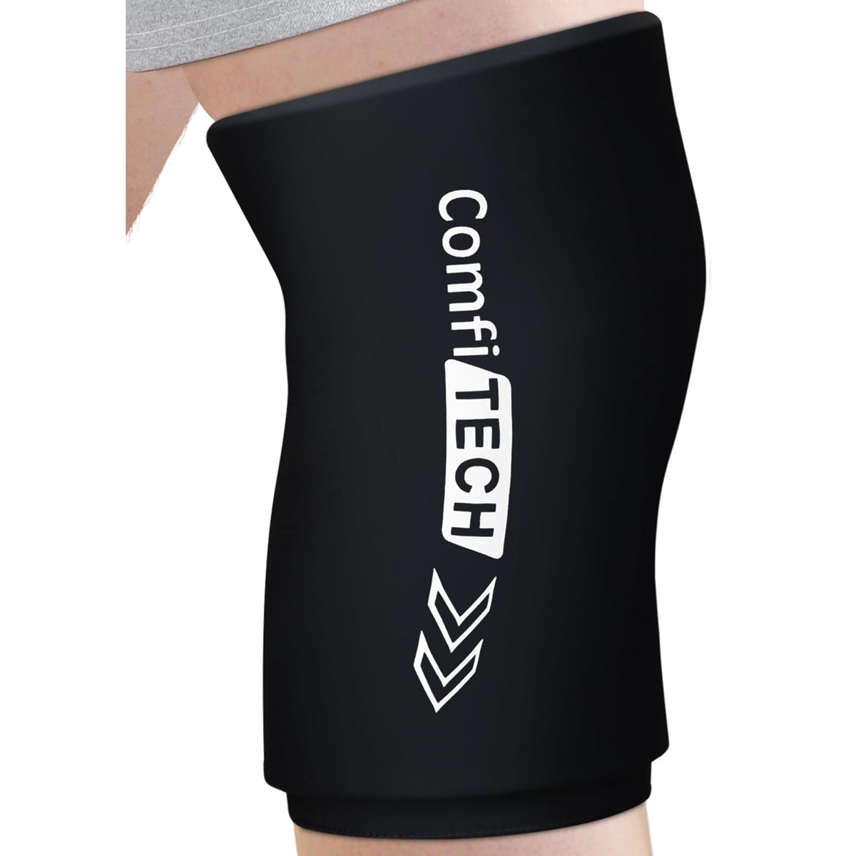 ComfiTECH rodilla, manga de hielo con diseño deslizante para uso rápido.