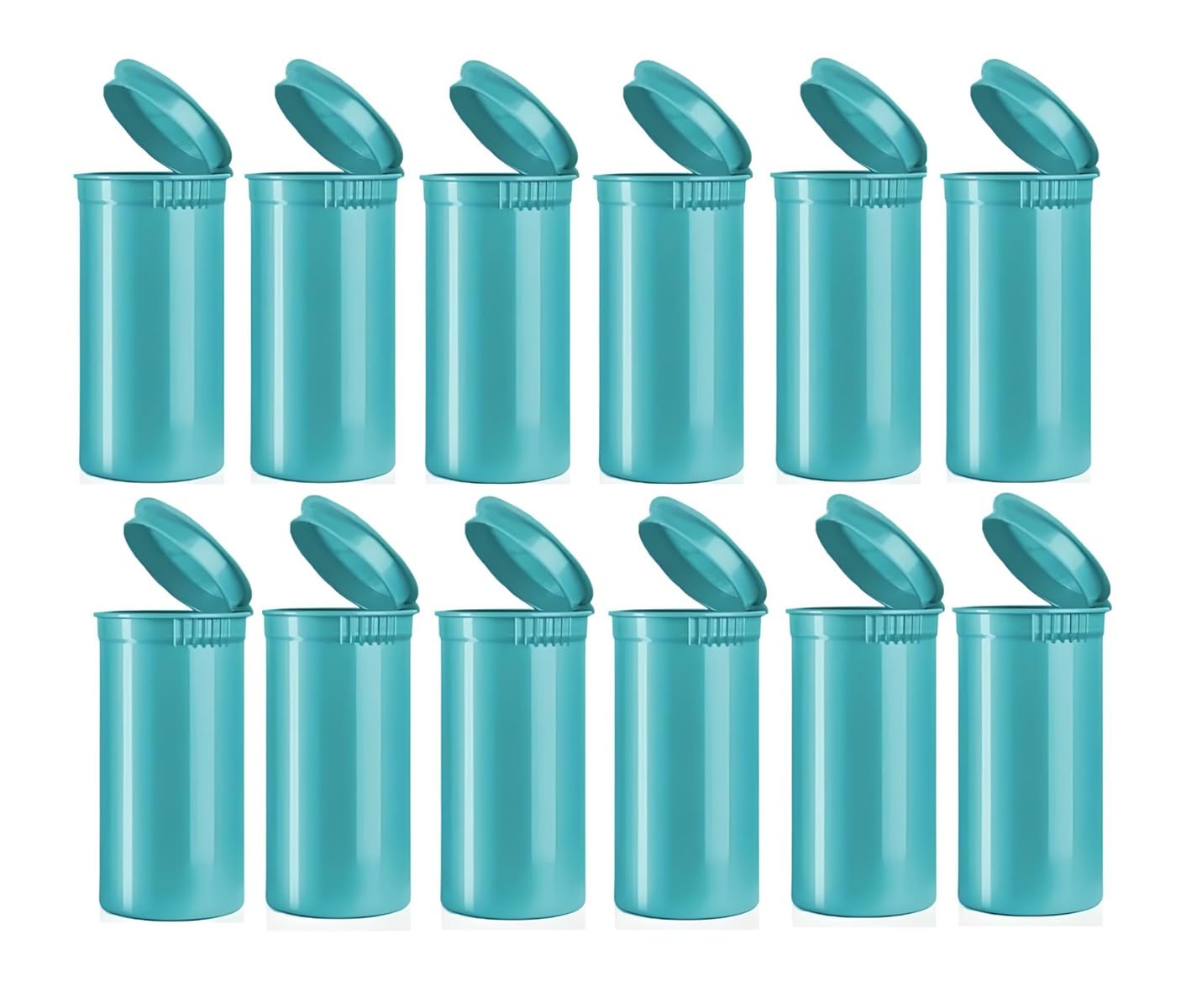 Botellas Comfort Axis para pastillas vacías con acabado Aqua opaco, ideal para viaje.