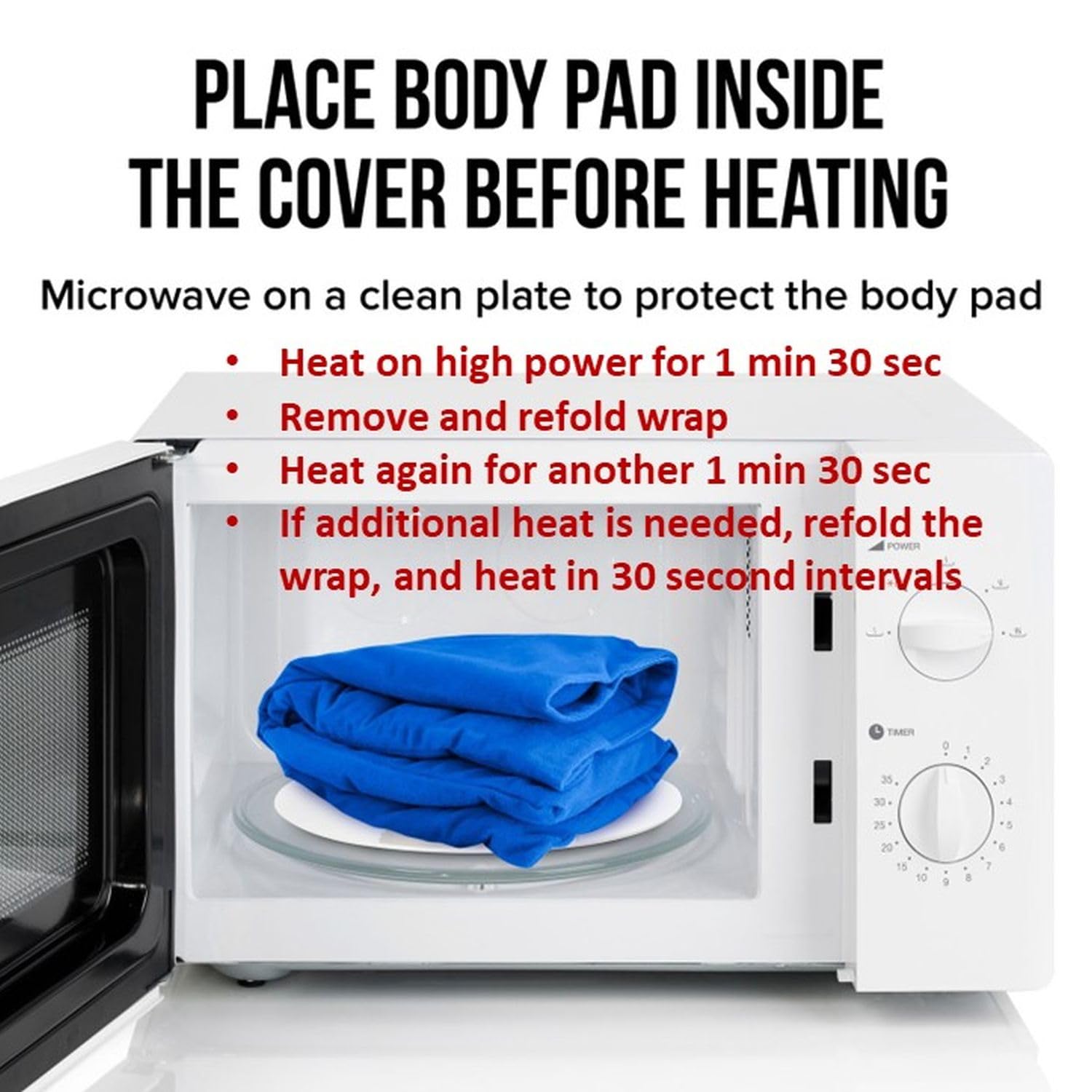 ComfortCloud XL, uso en microondas en 1 minuto para calor cómodo.