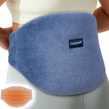 Almohadilla caliente Comfpack para espalda azul, calor suave y cómodo.