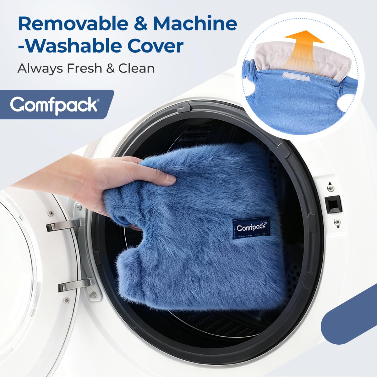 Comfpack cubierta lavable para rodilla: fácil limpieza tras uso.