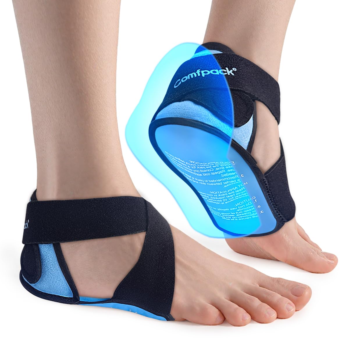 Comfpack bolsa de hielo para fascitis con cobertura talón y arco para alivio localizado.