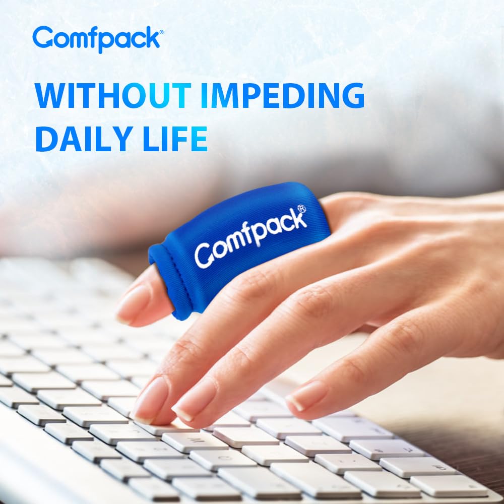 Comfpack: mangas de 8 cm para dedos índice, medio y anular, ajuste cómodo.