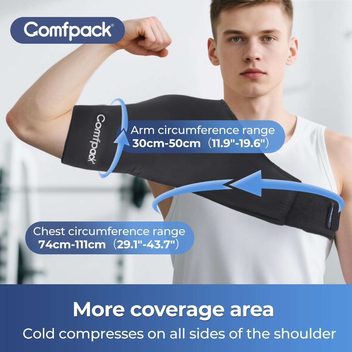 Comfpack diseño ergonómico para ajuste cómodo en hombro.