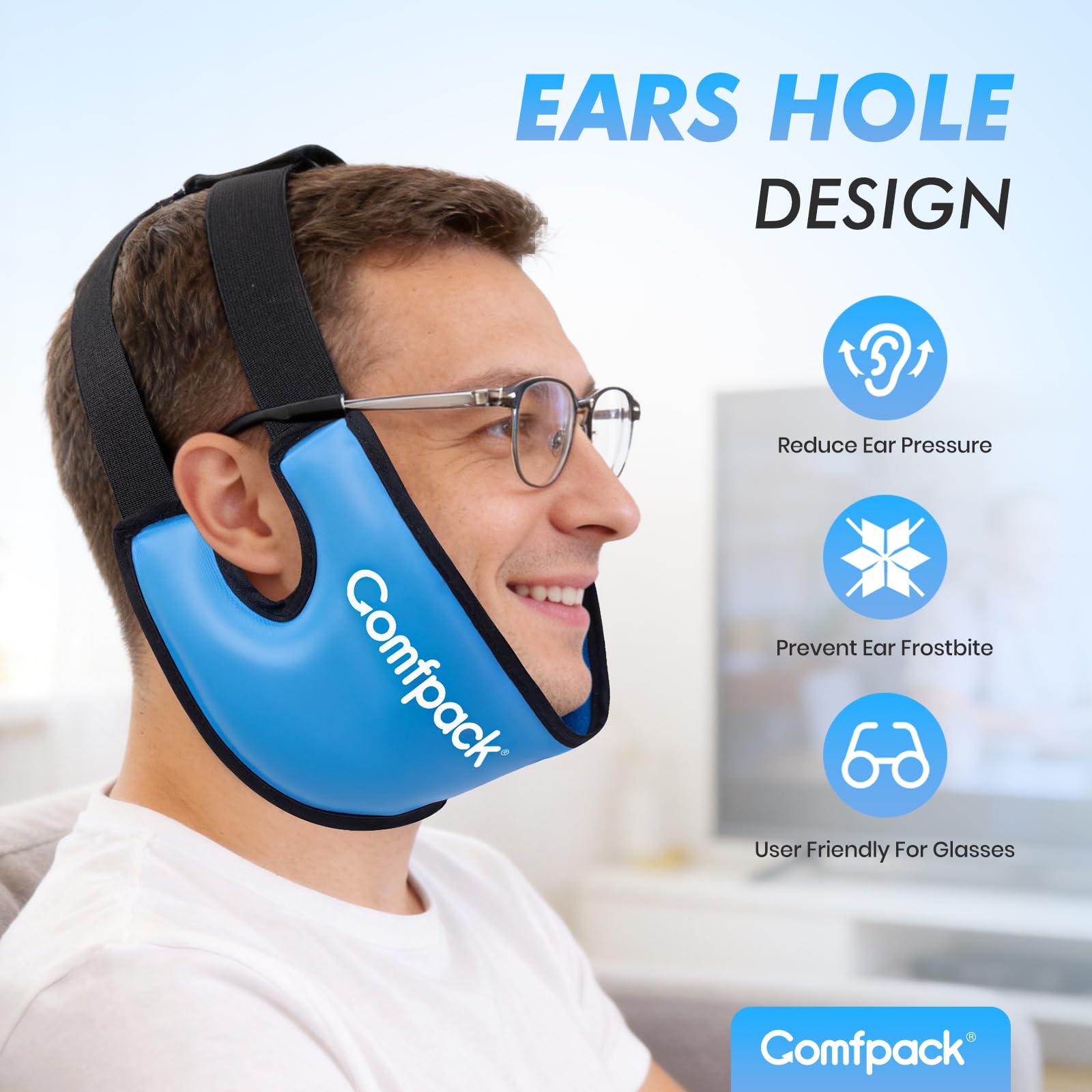 Diseño de oreja expuesta de Comfpack, uso cómodo.
