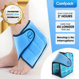 Comfpack diseño patentado para tobillo facilita la aplicación rápida.