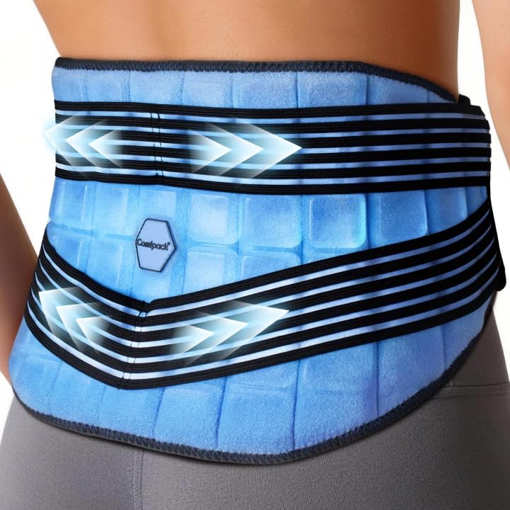 Comfpack envoltura de espalda ergonómica para terapia de frío con soporte cómodo.