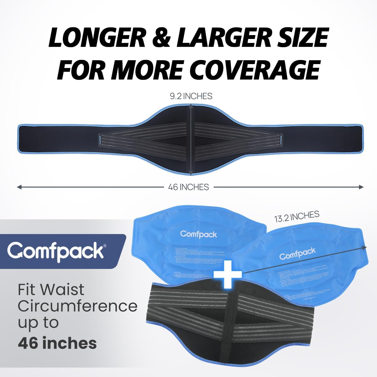 Comfpack dos bolsas gel para tratamiento frío calor continuo