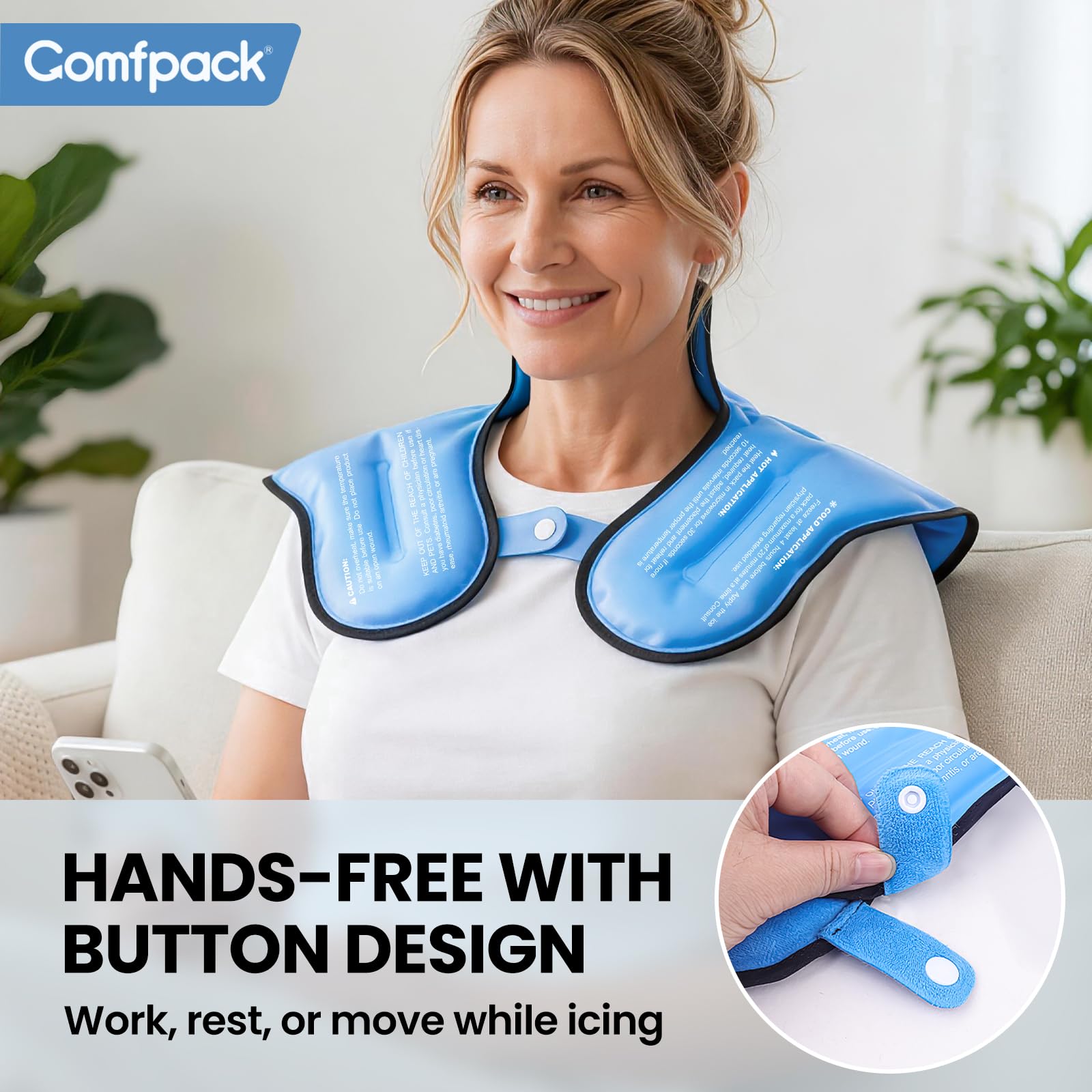 Comfpack gel permanece frío y flexible durante 30 minutos.