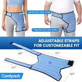 Comfpack hielo cadera diseño flexible se adapta al contorno de la cadera.