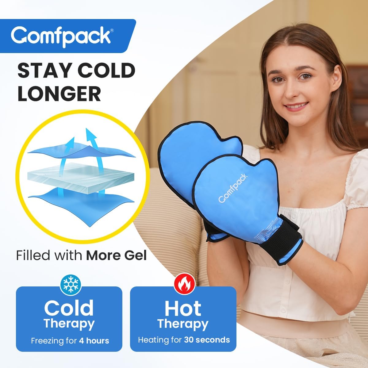 Comfpack higiene-limpieza-material: tela suave y fácil de limpiar.