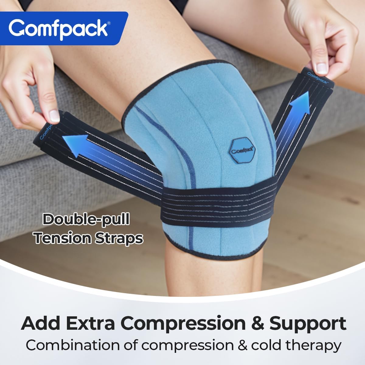 Comfpack: uso versátil en rodilla, codo, pantorrilla y muñeca.