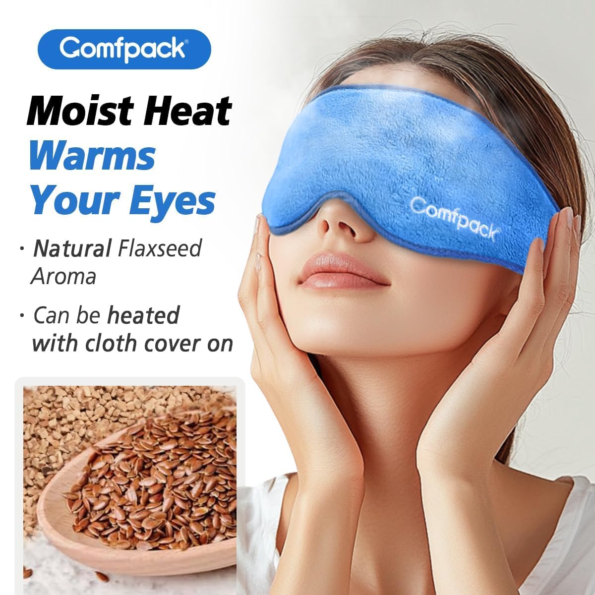 Comfpack máscara ocular calentada ofrece alivio suave para ojos secos