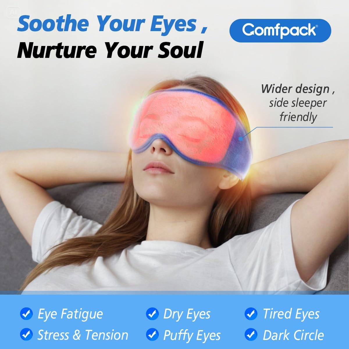 Comfpack máscara ocular con semillas de lino para calor duradero
