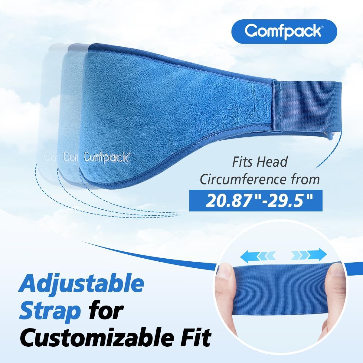 Comfpack máscara ocular sin cables segura y libre de sobrecalentamiento