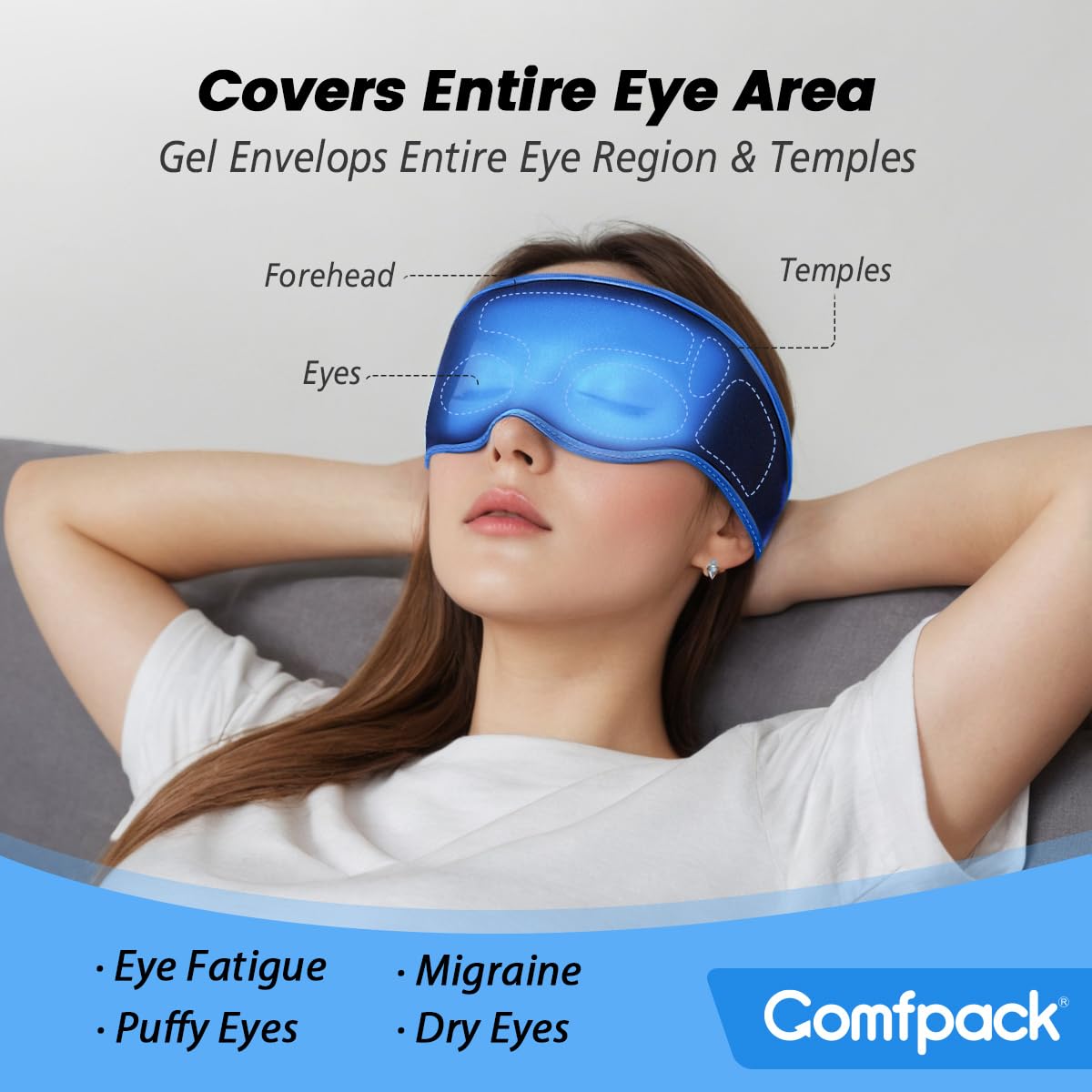 Comfpack máscara ocular 3D sin presión diseñada para dormir cómodo sin aplastar pestañas