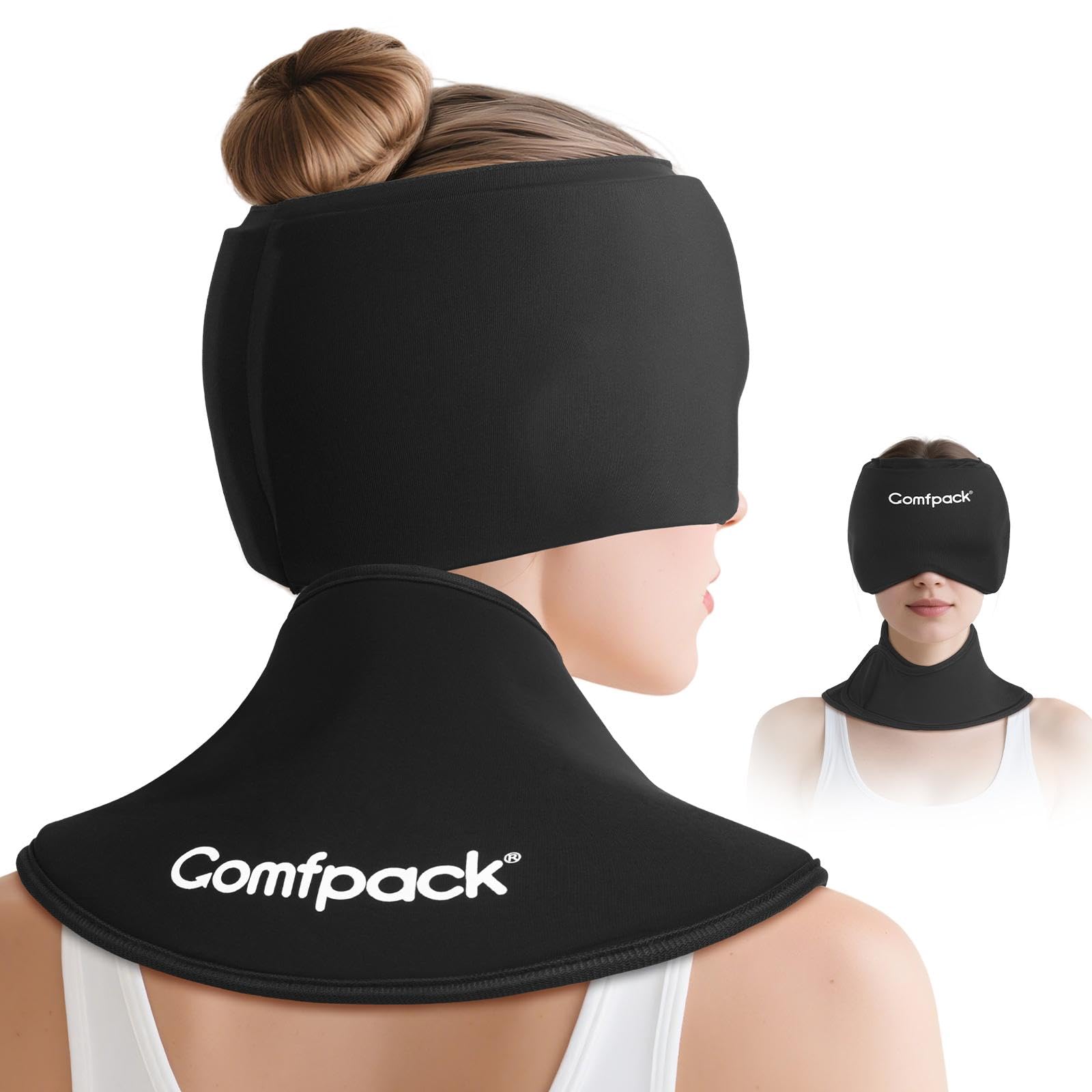 Comfpack migraine-cap top view showcases cooling relief for headaches.