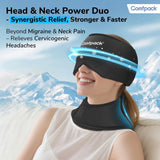 Comfpack migraine-cap worn for hands-free, soothing cooling during episodes.