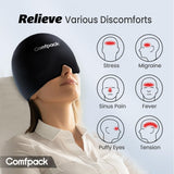 Comfpack Migraine Relief Cap bolsas de gel flexibles que mantienen la temperatura