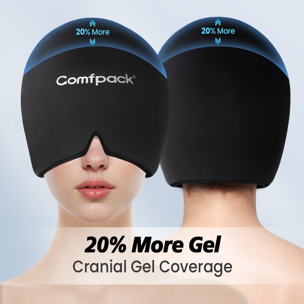 Comfpack Migraine Relief Cap cobertura 360 para enfriamiento uniforme