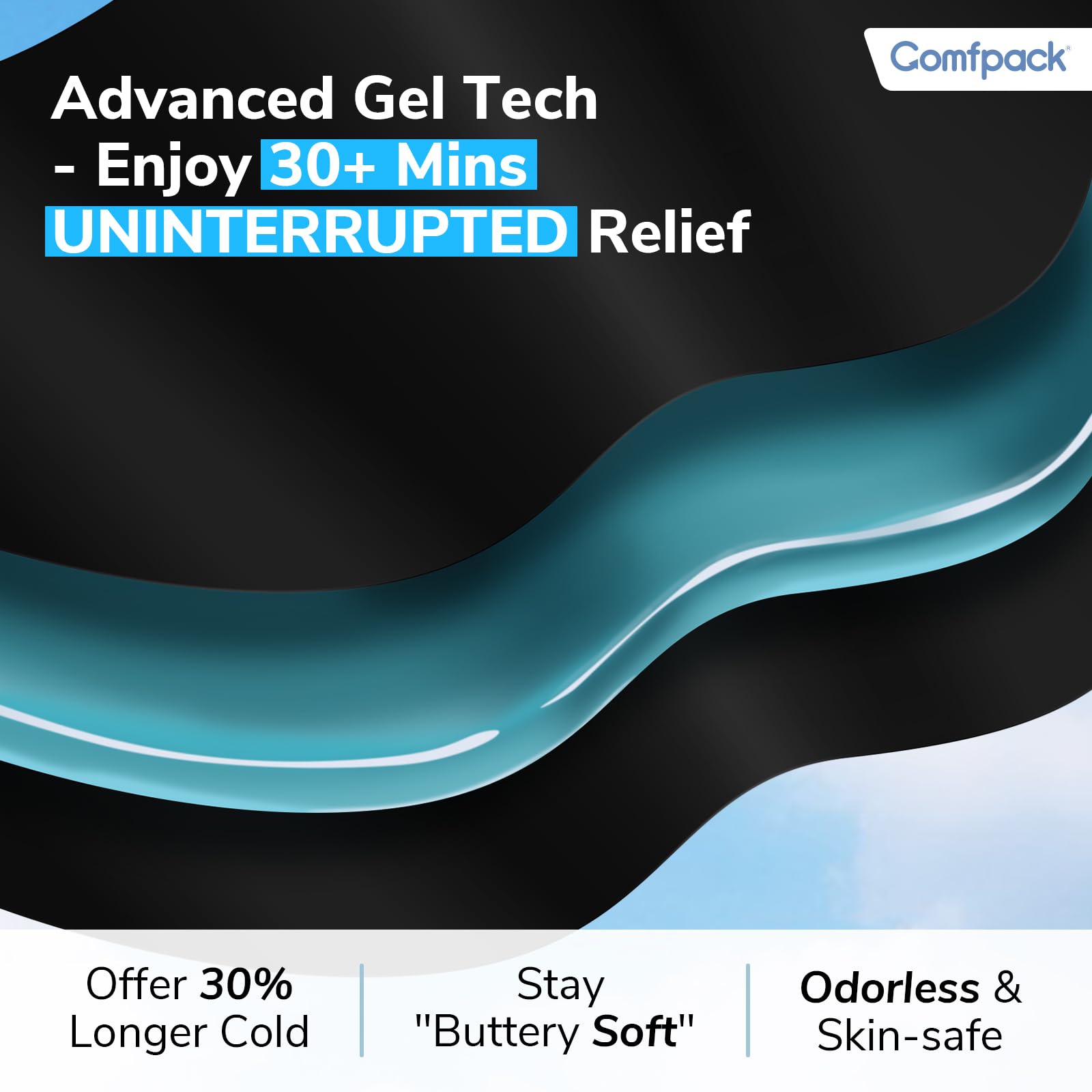 Comfpack neck-wrap velcro-closure shows secure, skin-friendly support.