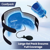 Comfpack sistema de 4 correas ajustables mantiene la rodillera en su lugar.