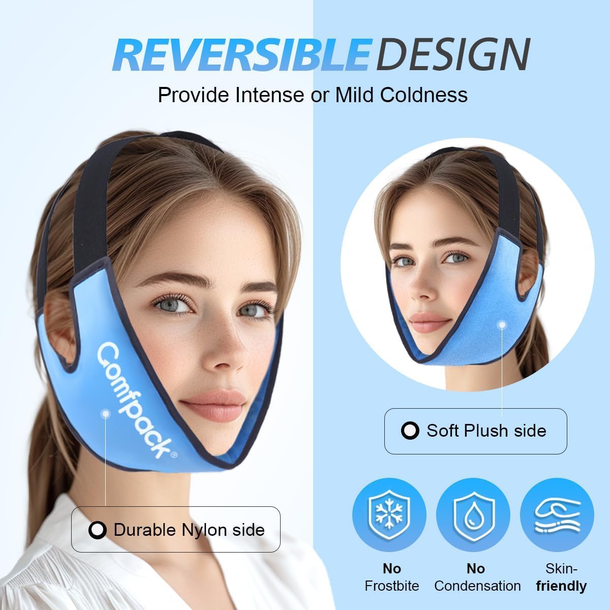 Comfpack, tamaño grande, frío prolongado para cobertura facial.