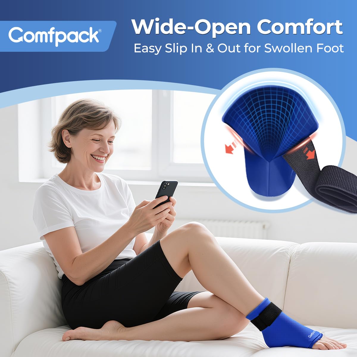 Comfpack terapia-frio-calor-tobillo: ofrece frío o calor para aliviar molestias.
