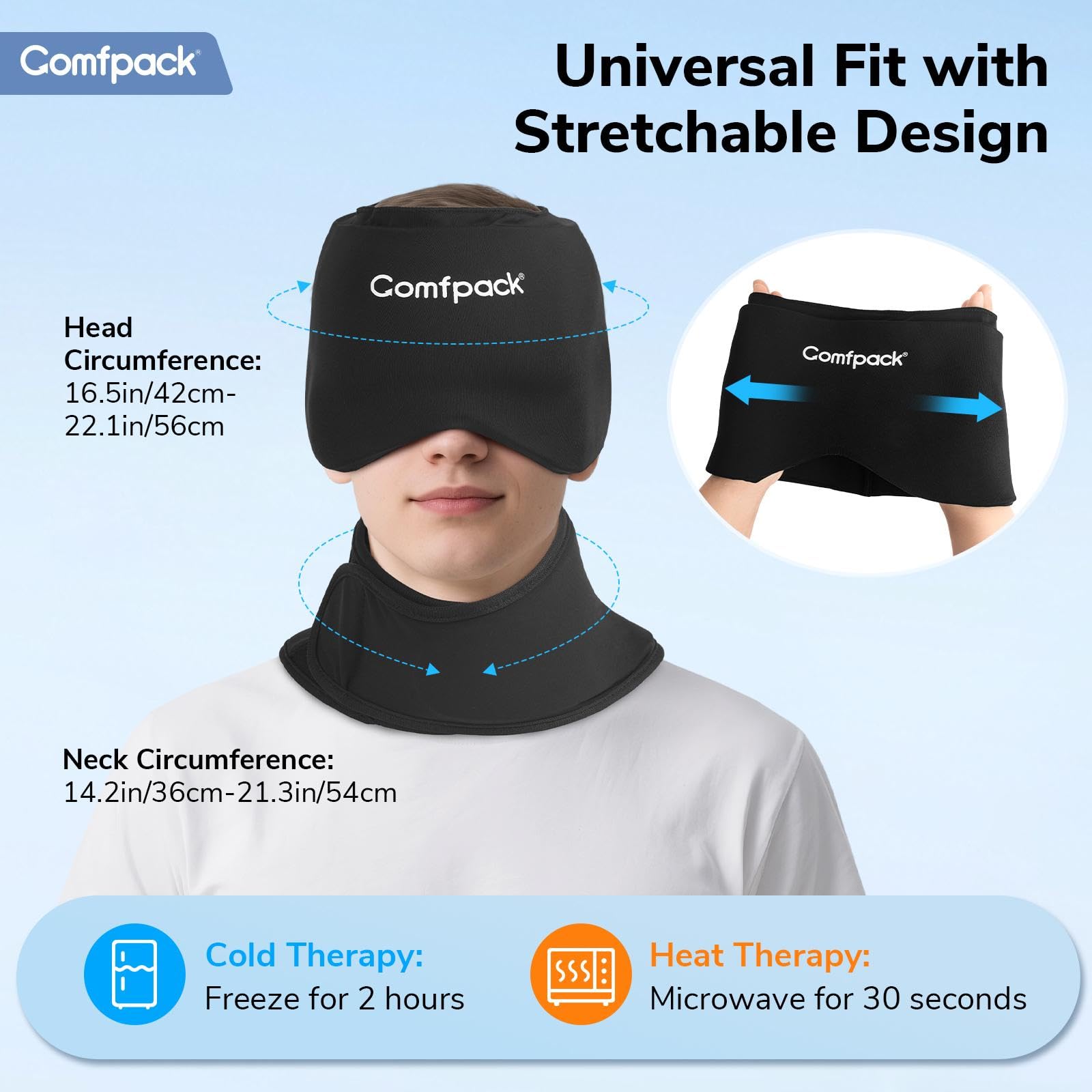 Comfpack therapy-set for daily use supports day and night relief.