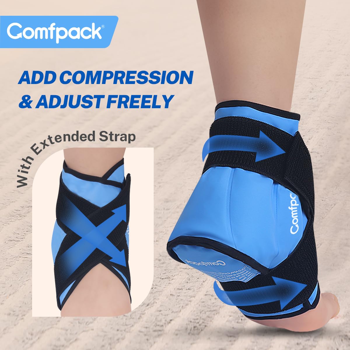 Comfpack tira-elastica ofrece ajuste seguro durante la terapia.