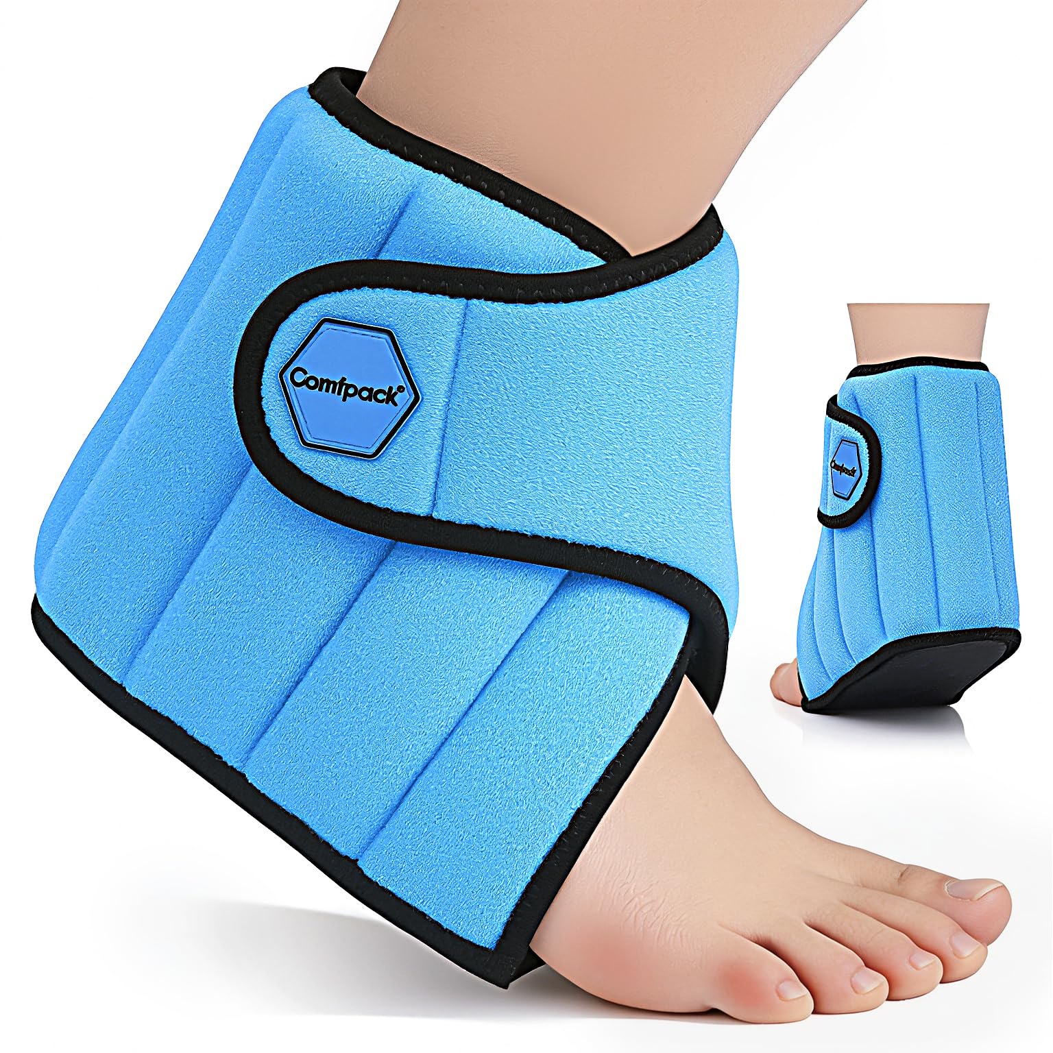 Comfpack compresa de hielo para tobillo con enfriamiento prolongado y alivio de inflamación.