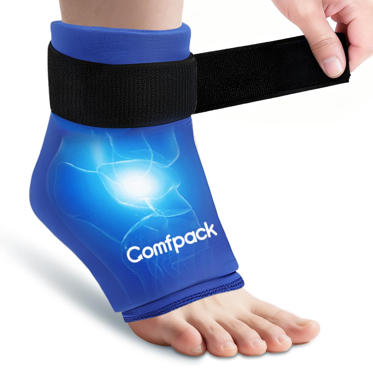 Comfpack tobillo-hielo-flexible: alivio cómodo para fascitis plantar.
