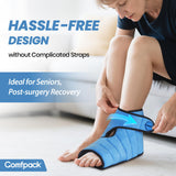 Comfpack uso diario pie, ideal para sesiones de tratamiento de lesiones deportivas.