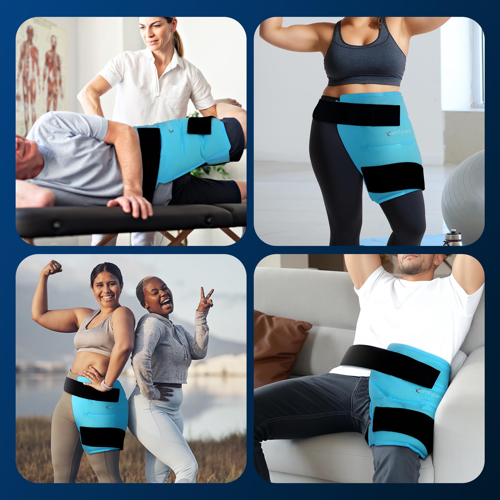 Comfytemp accesorio de cadera para terapia en casa, versátil y cómodo.