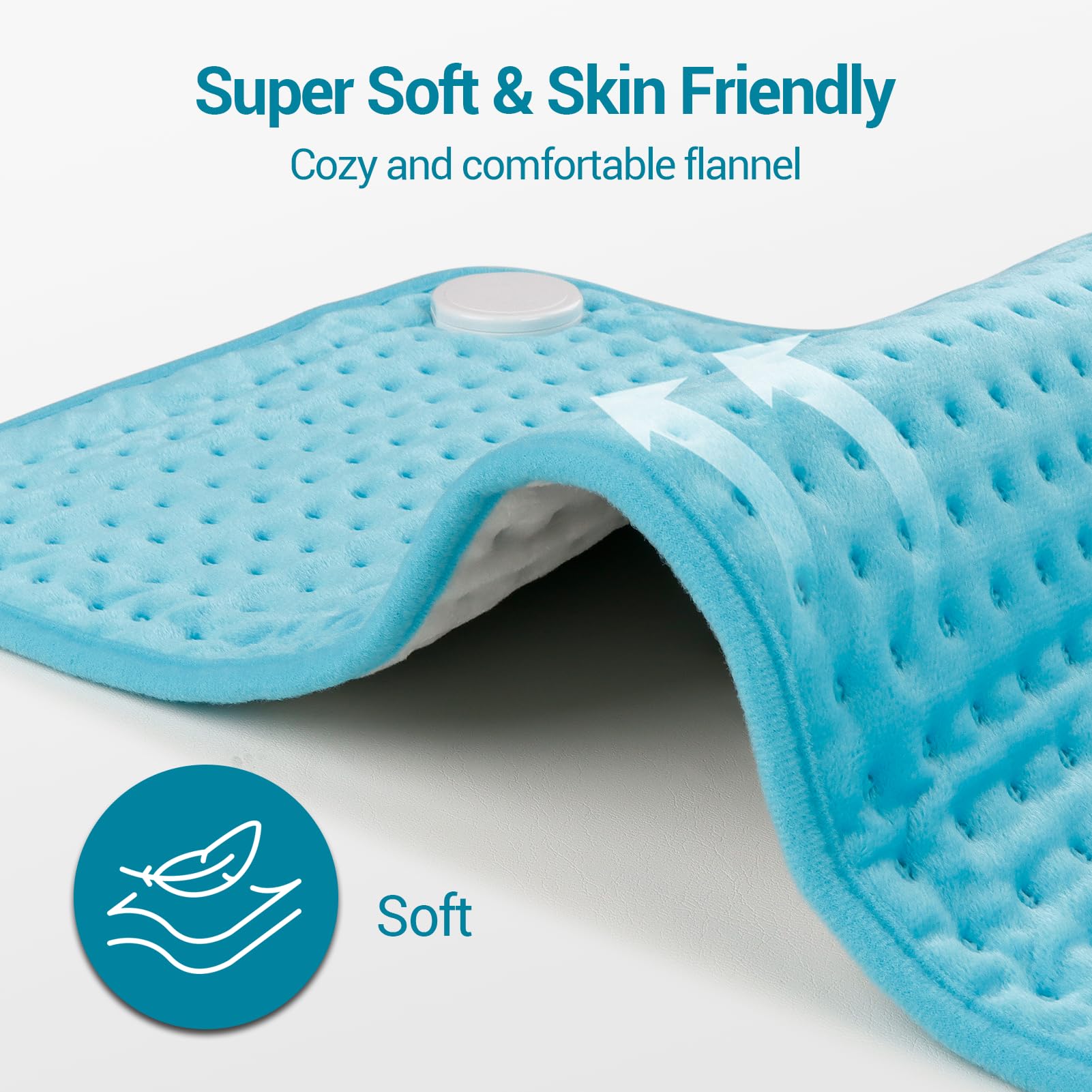 Almohadilla Comfytemp para abdomen, calor cómodo para sensaciones de bienestar.