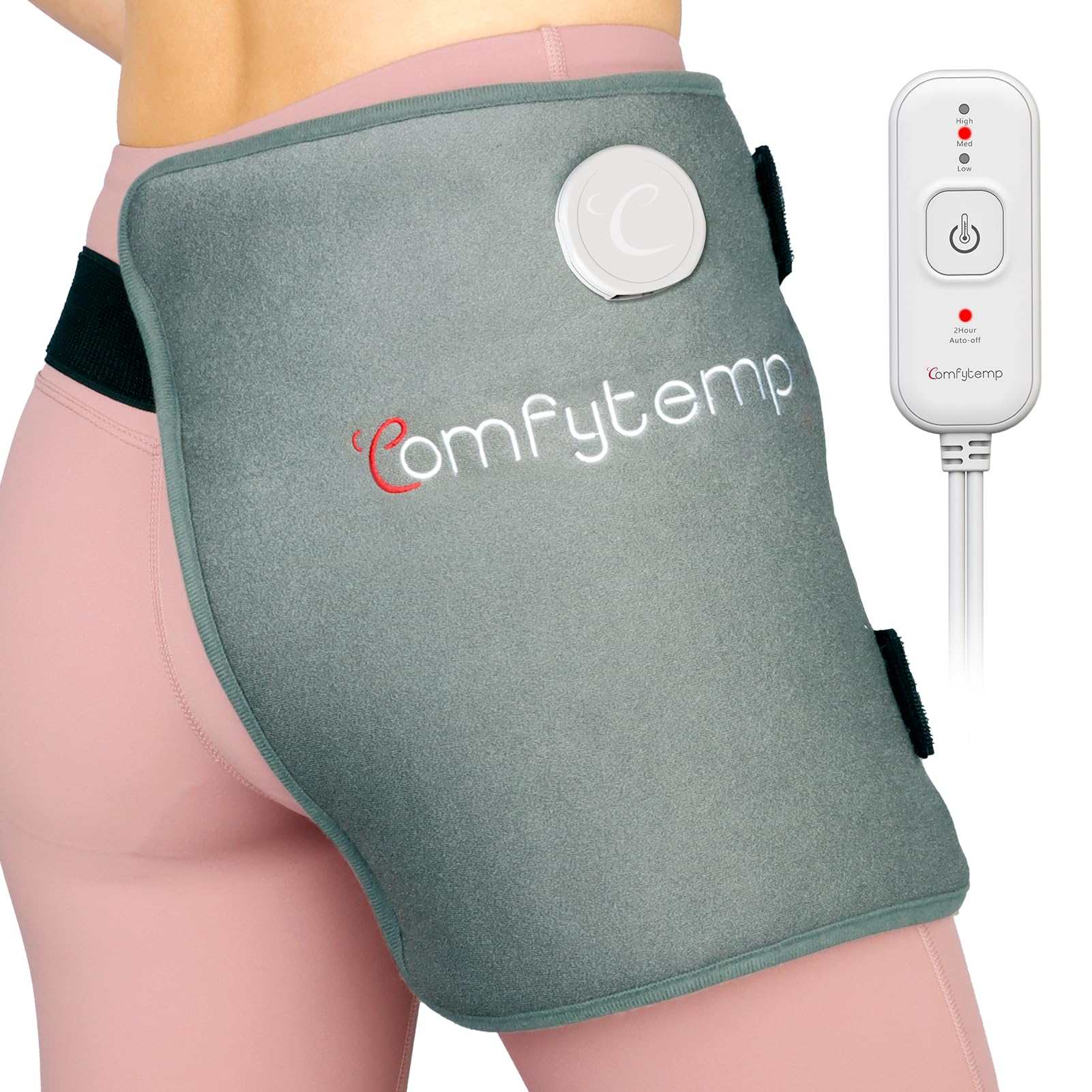 Comfytemp almohadilla de calor para cadera, vista frontal, confort inmediato
