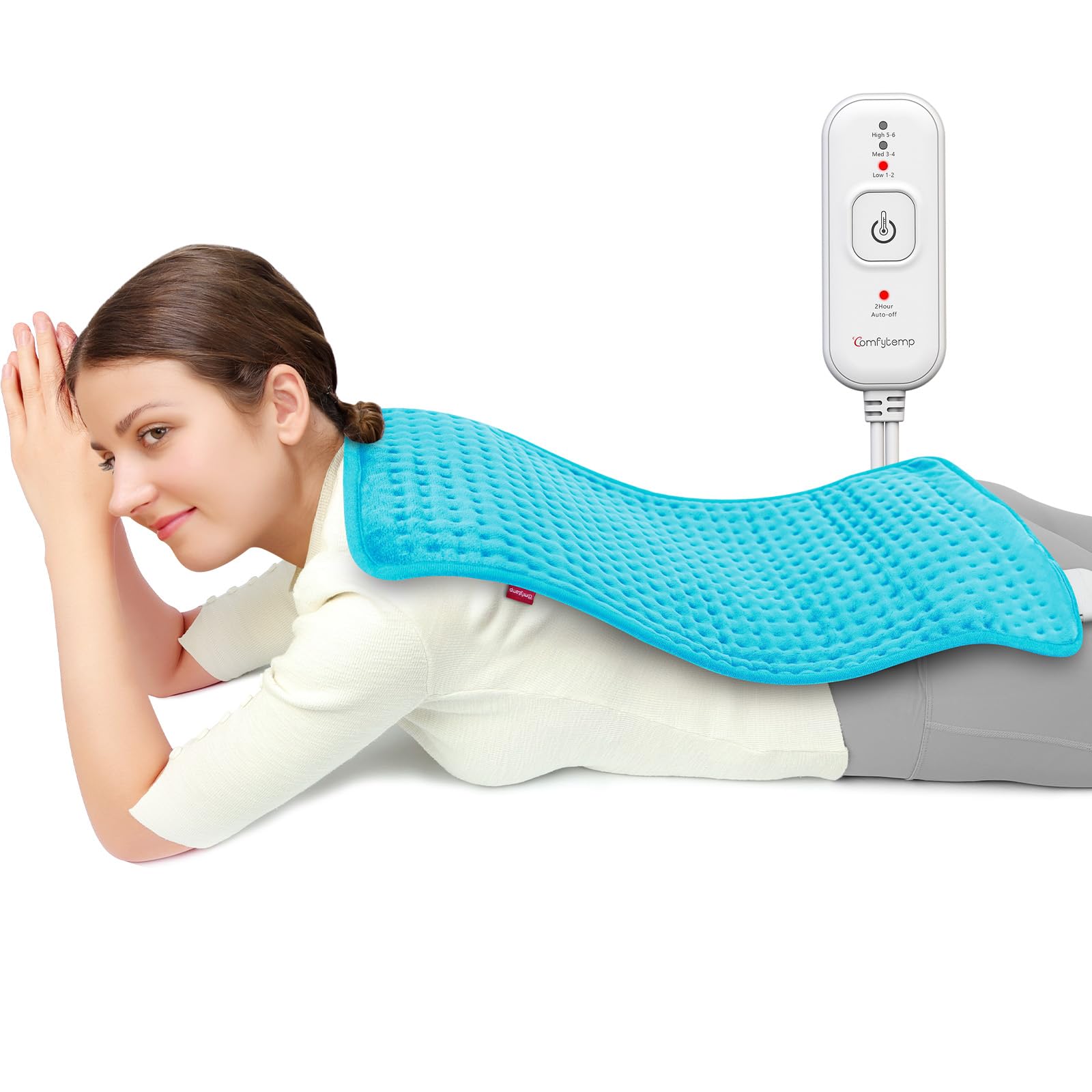 Almohadilla Comfytemp para cuello y hombros, calor reconfortante para aliviar tensiones.
