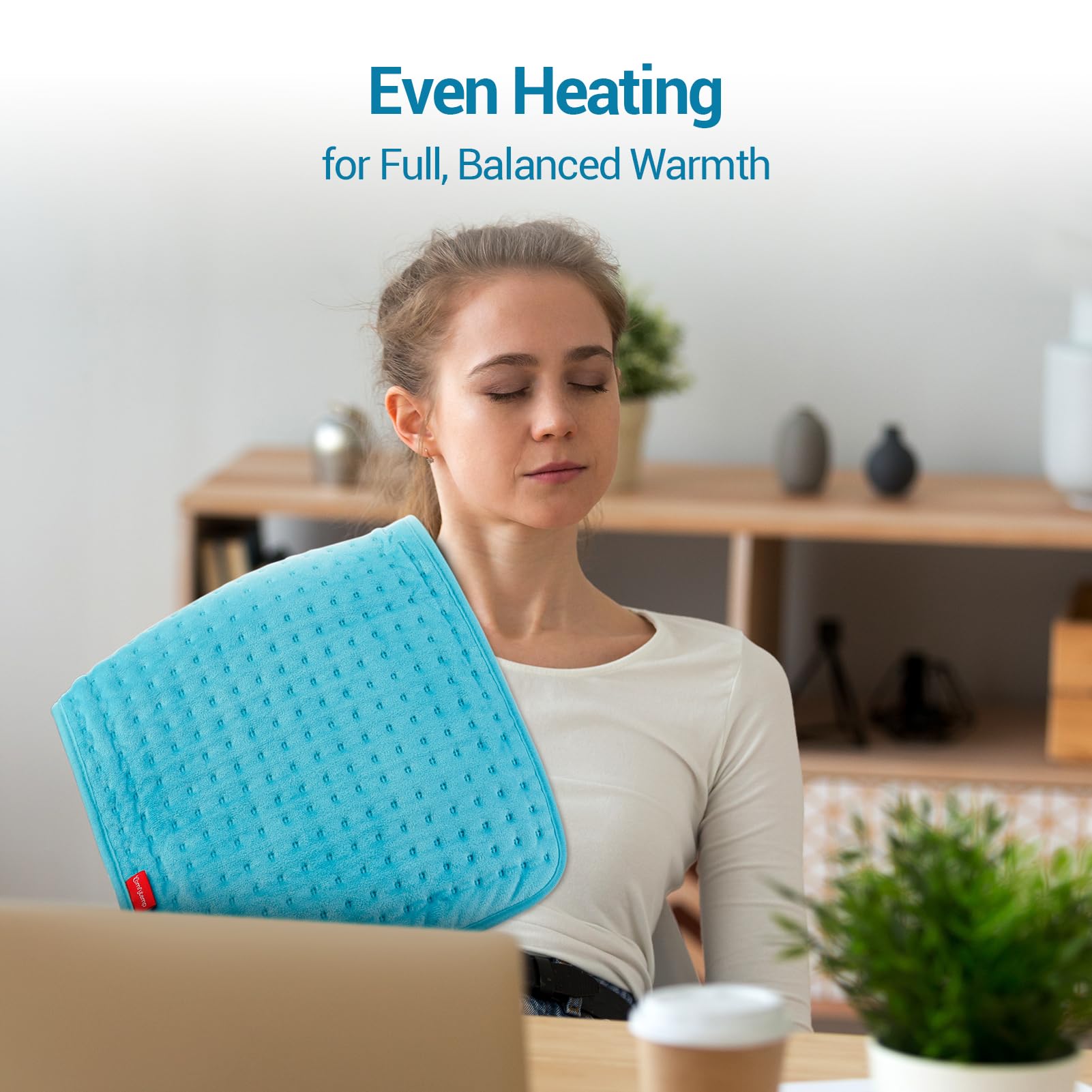 Almohadilla Comfytemp para piernas y rodillas, calor cómodo durante el descanso.