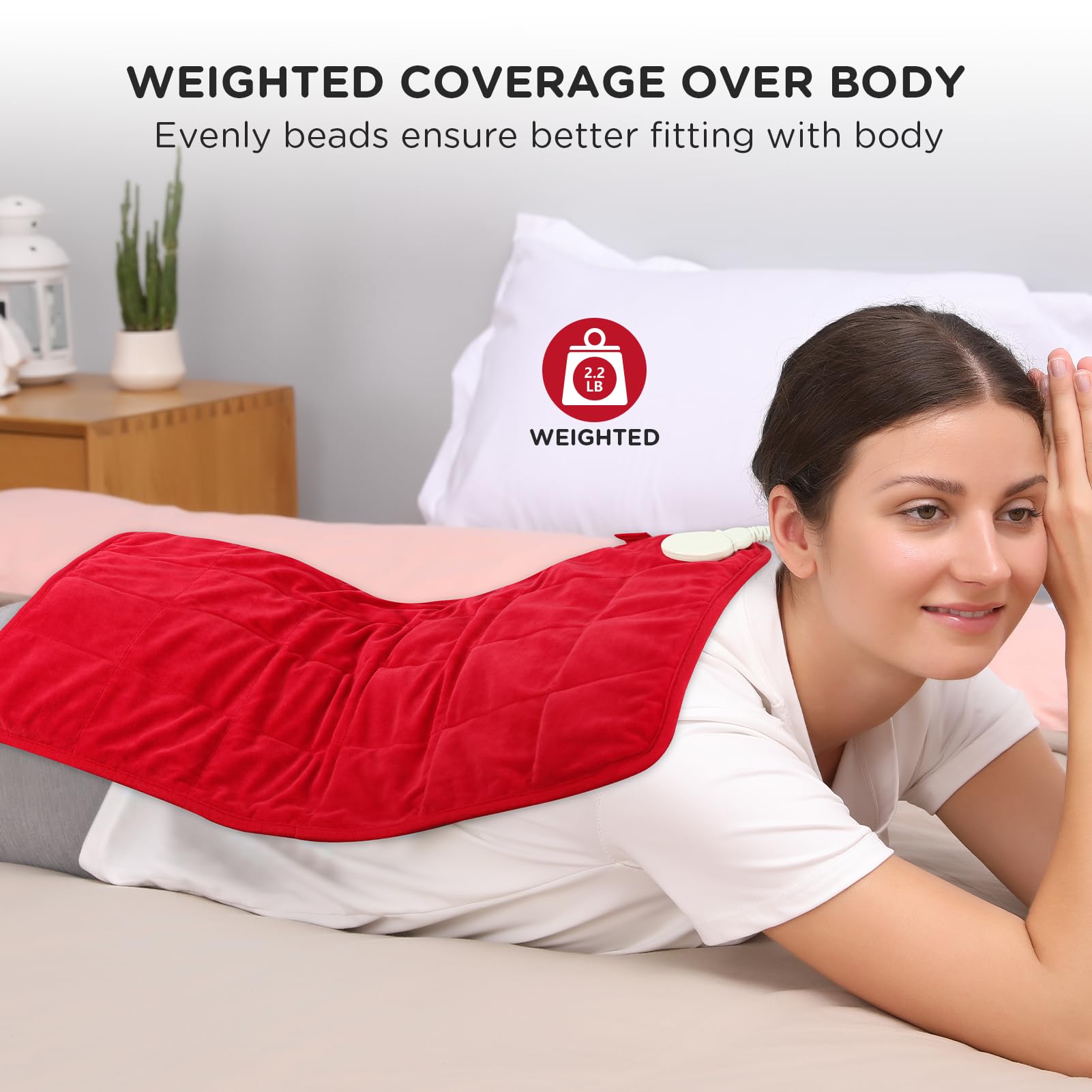 Comfytemp almohadilla calor tamaño XL 12x24 cobertura amplia para áreas grandes