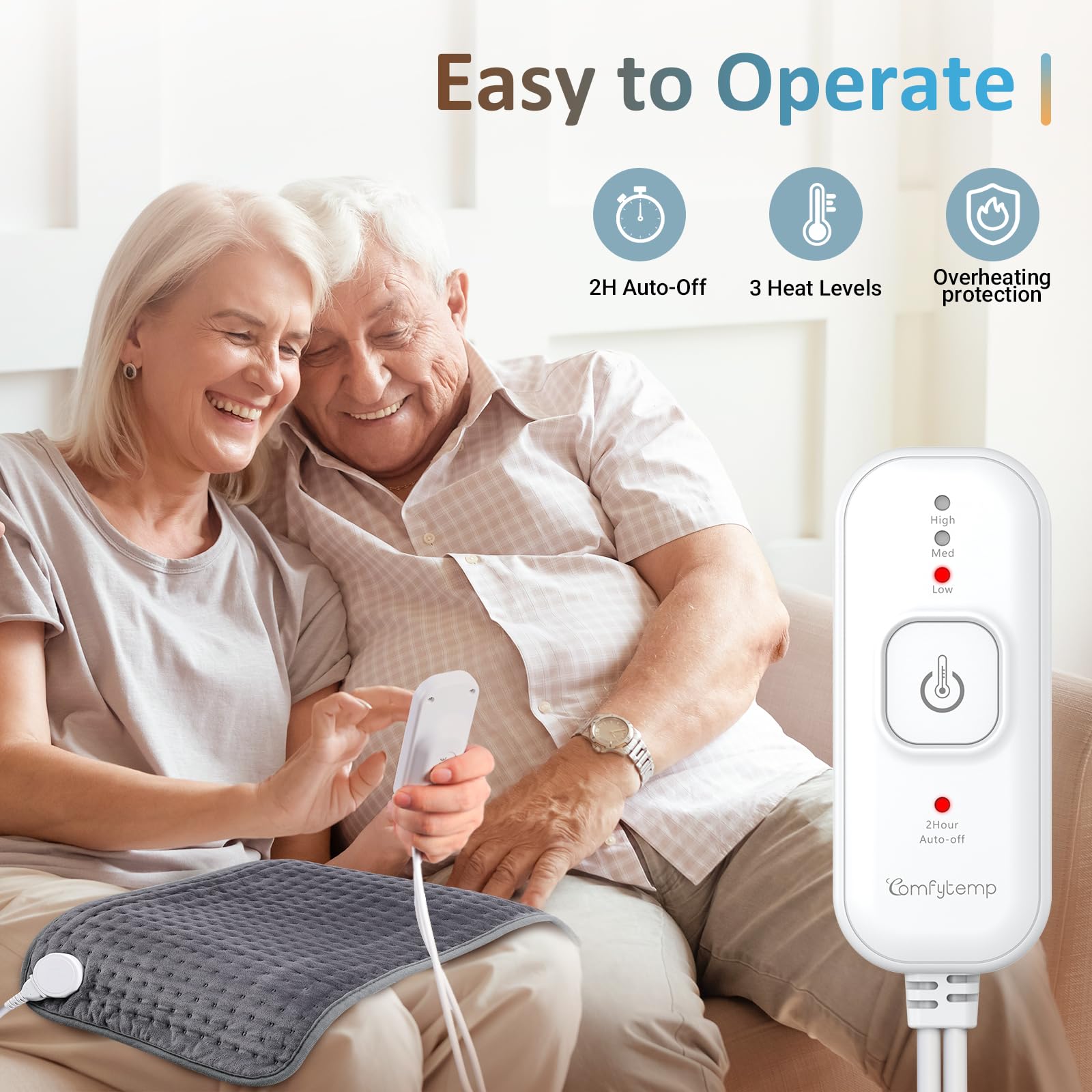 Comfytemp almohadilla con tecnología PTC/NTC para calor estable